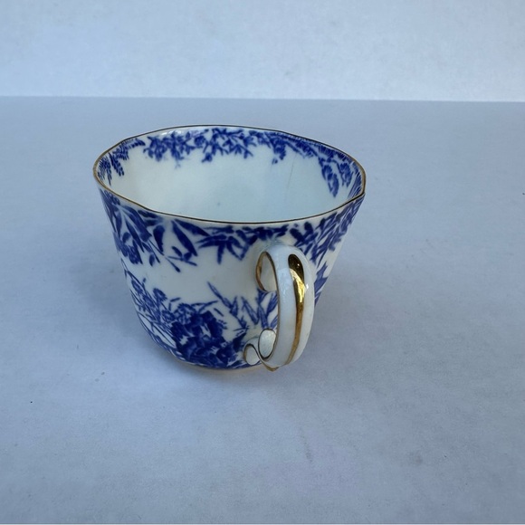 Royal Crown Derby Tea Cup & Saucer Vintage Mikado England Blue & White Gold Rim - Picture 9 of 14